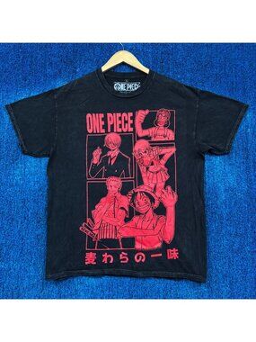 One Piece “Straw Hat Crew” Graphic Mineral Wash T-Shirt Size L